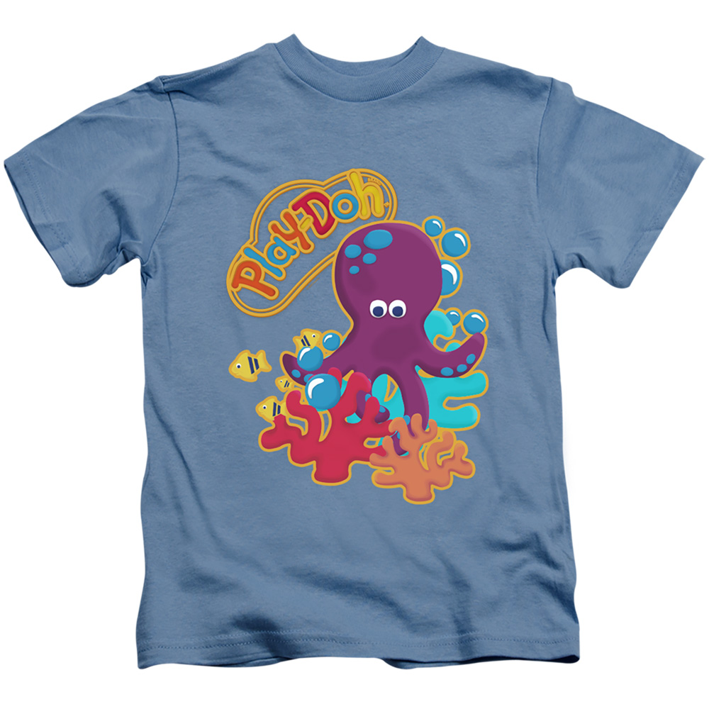 HBRO454-KT-3 Play Doh & Under the Sea-Short Sleeve 18-1 Juvenile Sheer T-Shirt, Carolina Blue - Large 7
