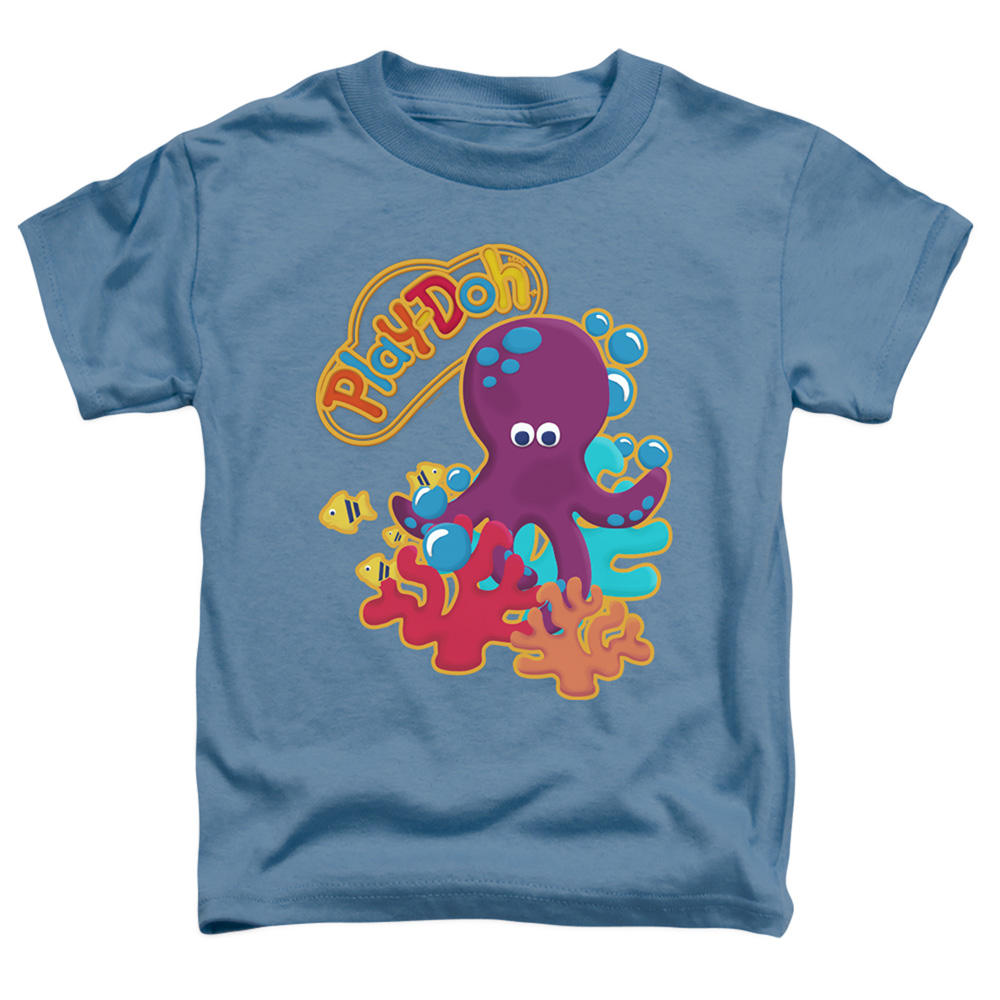 HBRO454-TT-1 Play Doh & Under The Sea-Short Sleeve Toddler Tee, Carolina Blue - Small 2T
