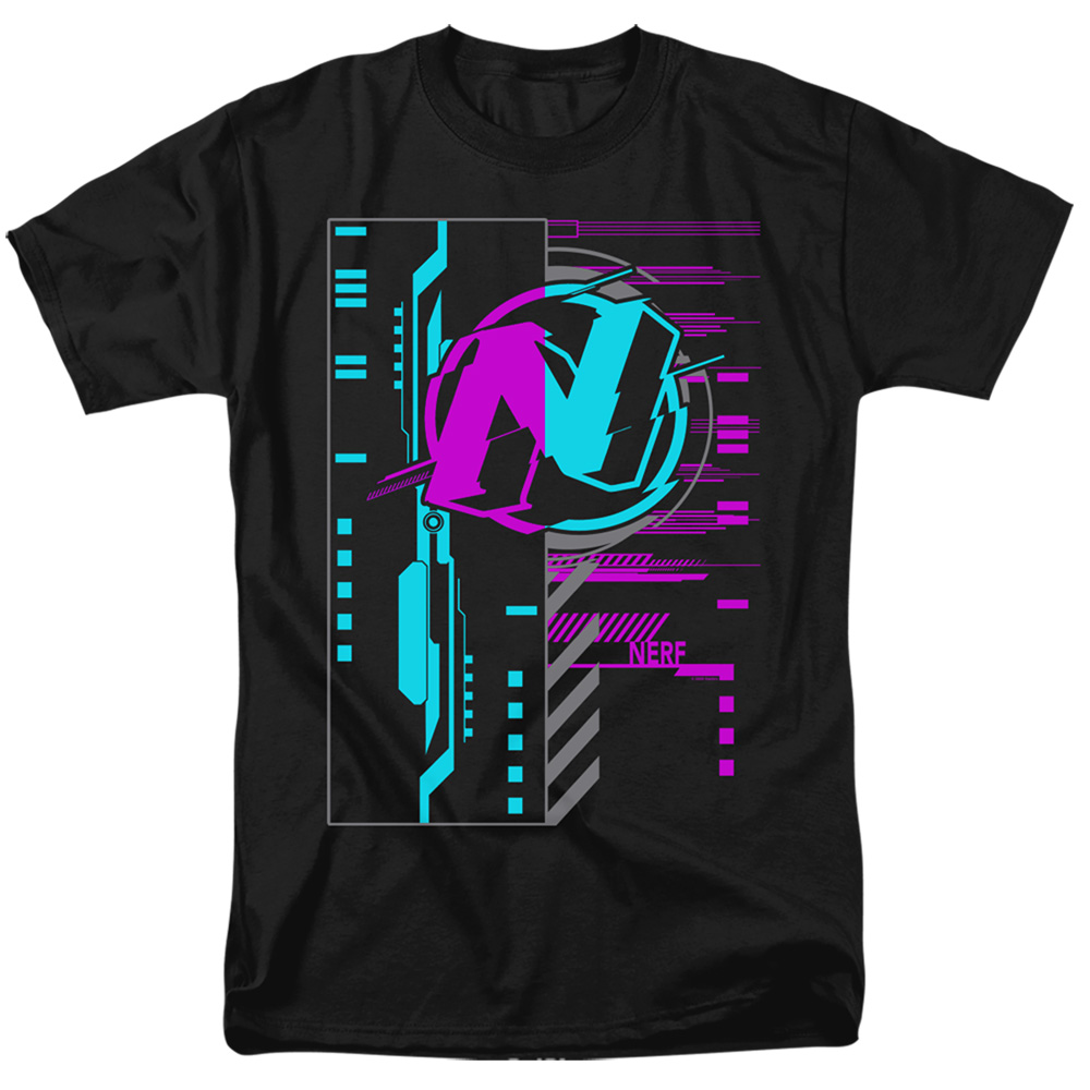 Nerf & Cyber-Short Sleeve 18-1 Adult T-Shirt, Black - 5X