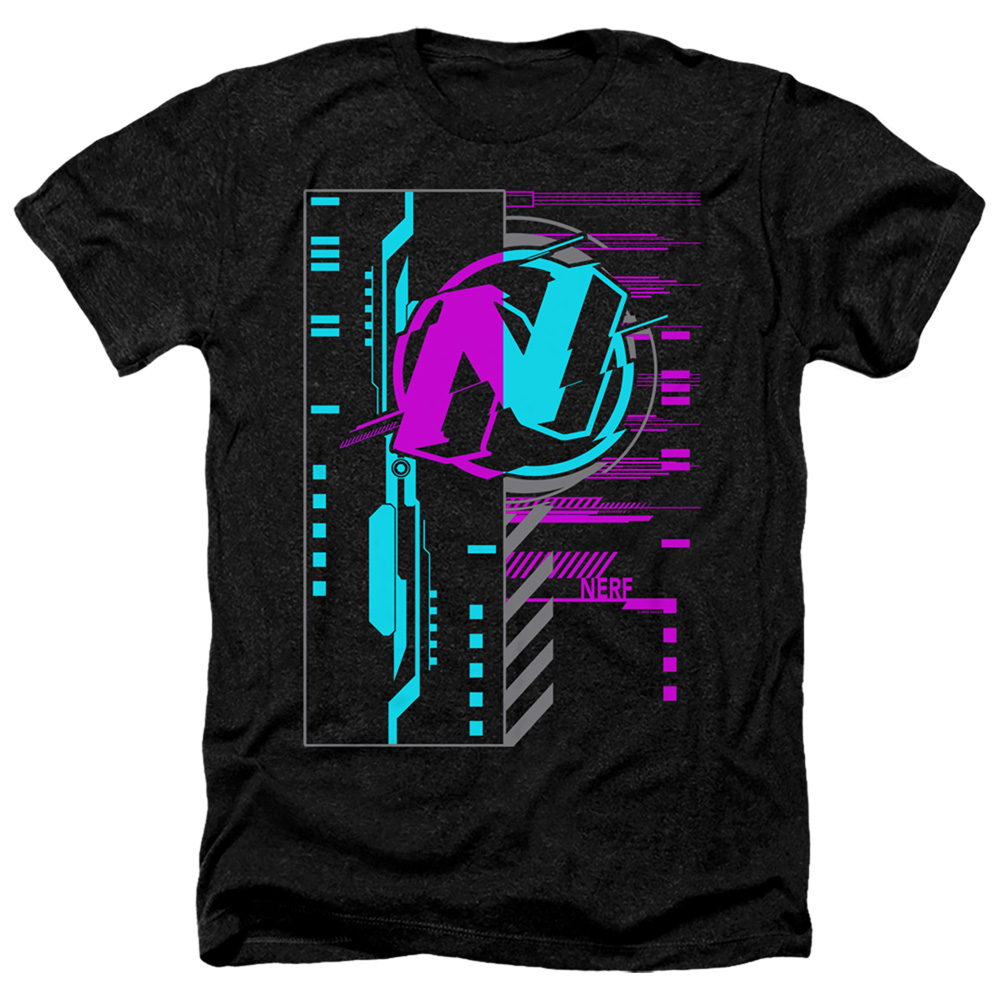 Nerf & Cyber-Adult Heather T-Shirt, Black - Small