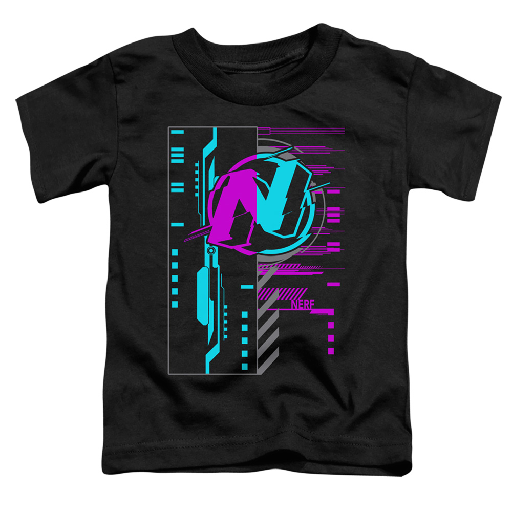 Nerf & Cyber-Short Sleeve Toddler Tee, Black - Large 4T