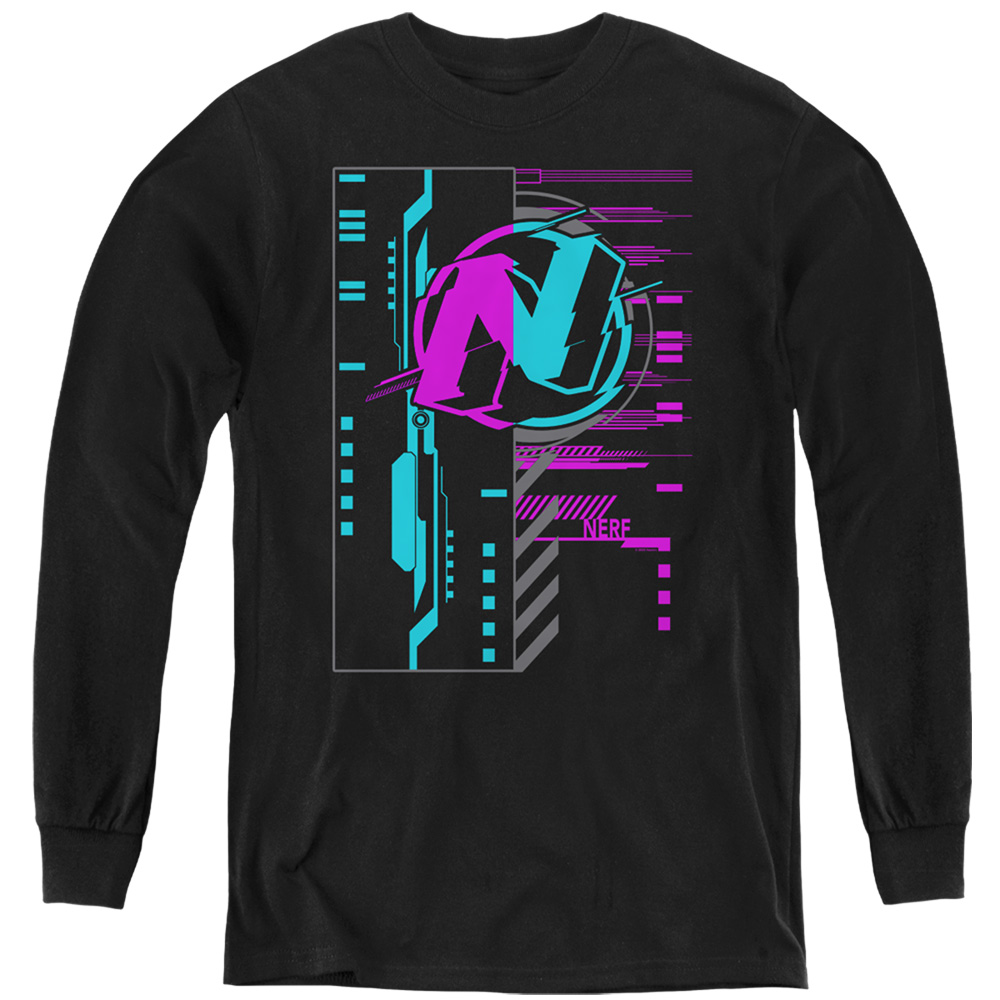 Nerf & Cyber-Youth Long Sleeve T-Shirt, Black - Medium
