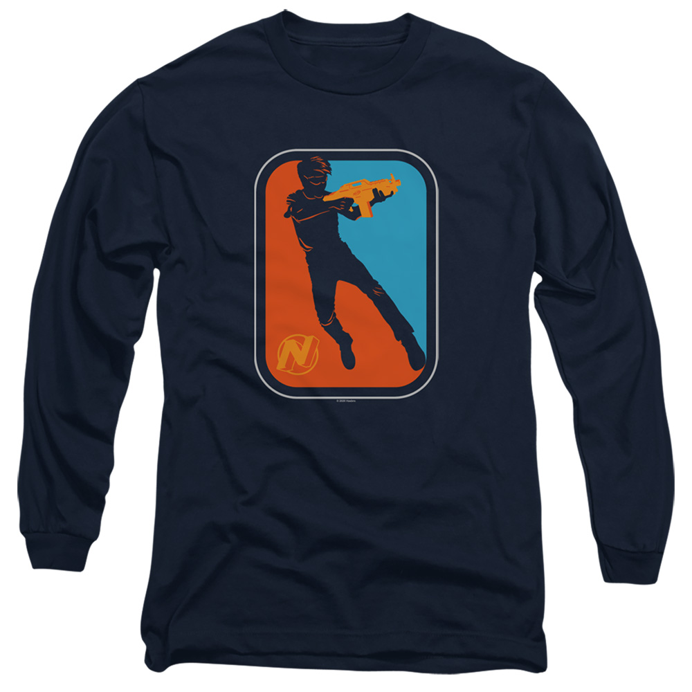 Nerf & Nerf Pro-Long Sleeve 18-1 Adult T-Shirt, Navy - 2X