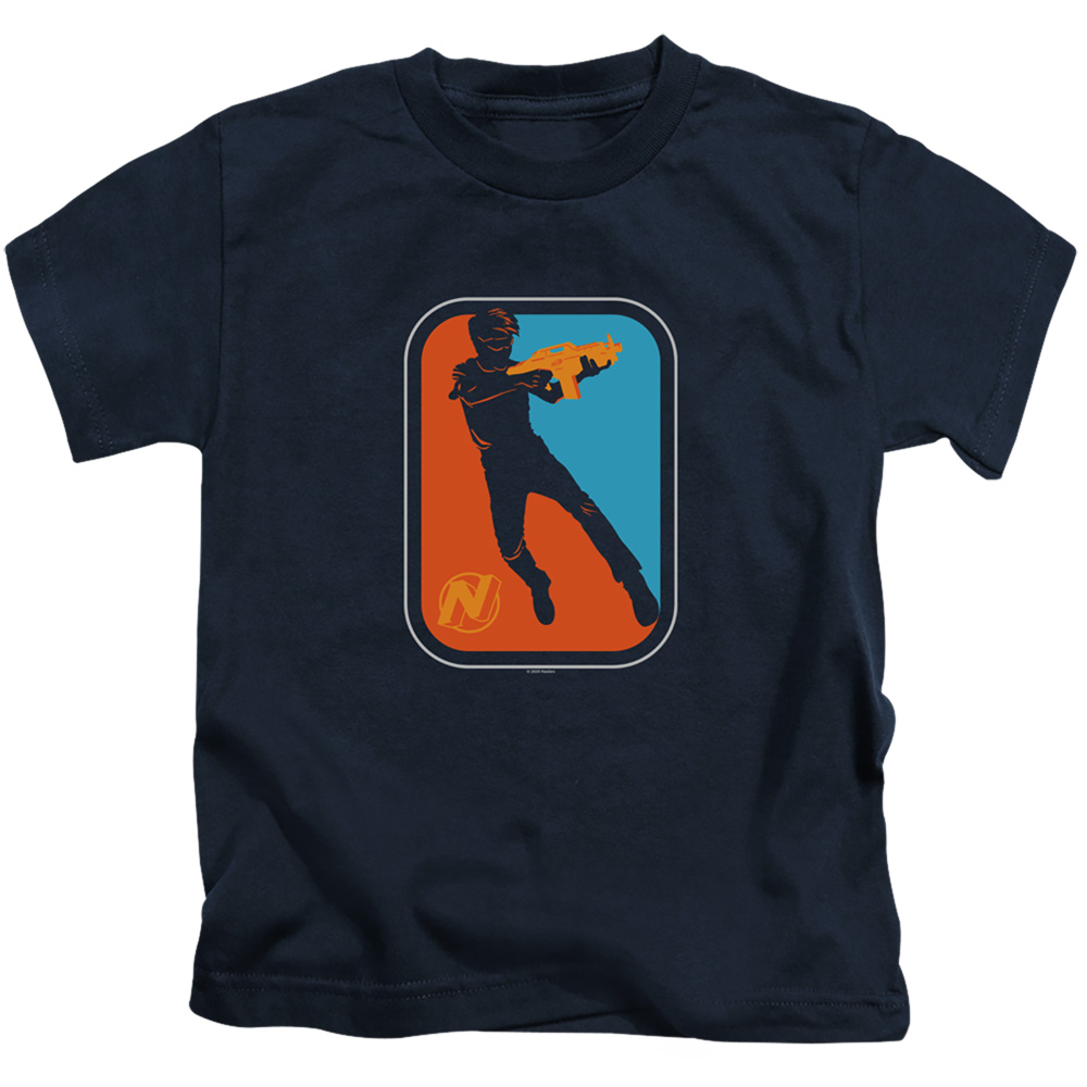 Nerf & Nerf Pro-Short Sleeve 18-1 Juvenile Sheer T-Shirt, Navy - Medium 5-6