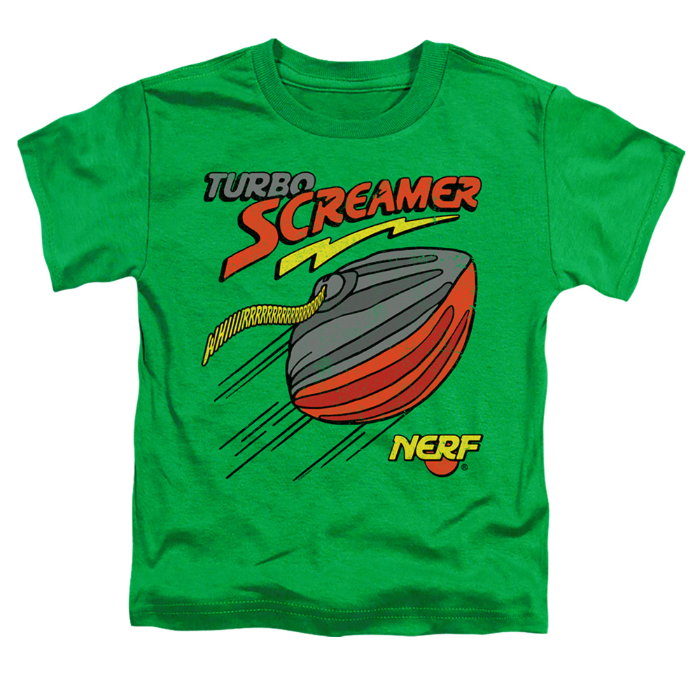 Nerf & Turbo Screamer-Short Sleeve Toddler Tee, Kelly Green - Medium 3T