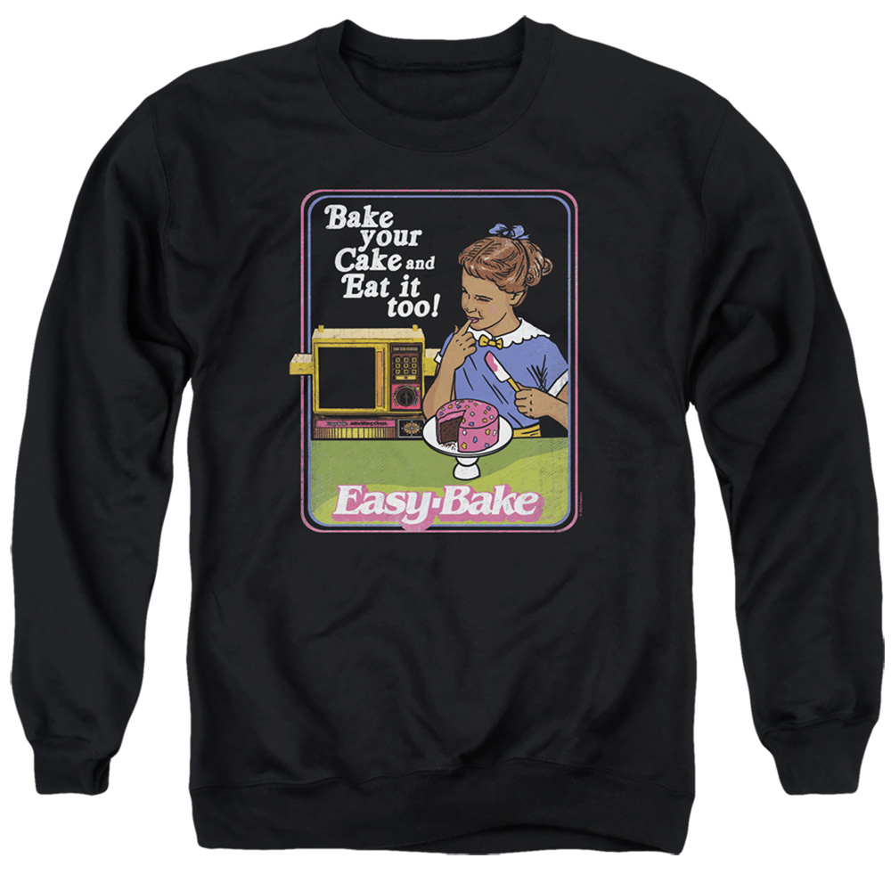 Easy Bake Oven & Bake Your Cake-Adult Crewneck Sweatshirt, Black - Small
