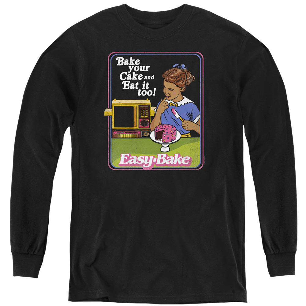 Easy Bake Oven & Bake Your Cake-Youth Long Sleeve T-Shirt, Black - Medium