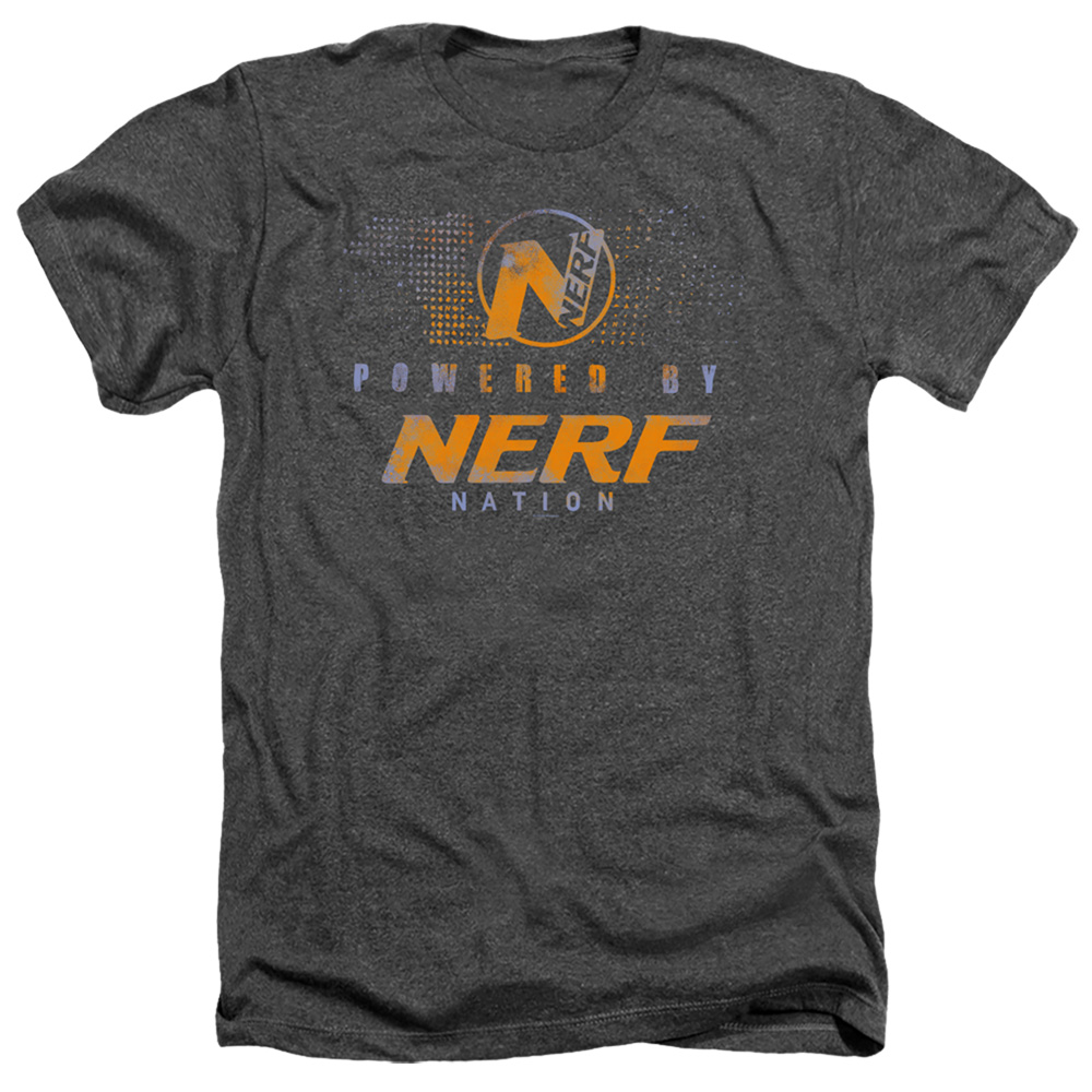 Nerf & Powered by Nerf Nation-Adult Heather T-Shirt, Charcoal - Medium