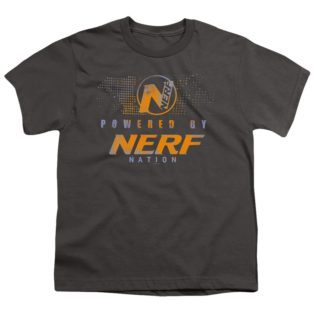 Nerf & Powered by Nerf Nation-Short Sleeve 18-1 Youth T-Shirt, Charcoal - Medium