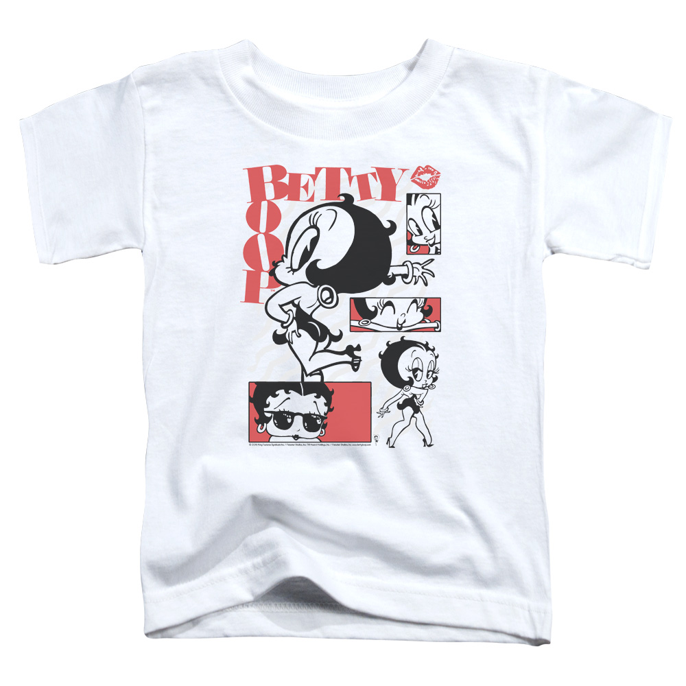 BB817-TT-1 Betty Boop & Stylin Snaps Toddler Cotton Short Sleeve T-Shirt, White - Small - 2 Toddler