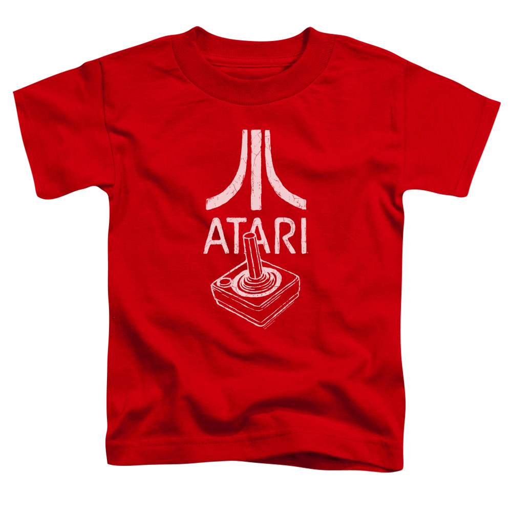 ATRI101-TT-2 Atari & Joystick Logo Toddler Cotton Short Sleeve T-Shirt, Red - Medium - 3 Toddler