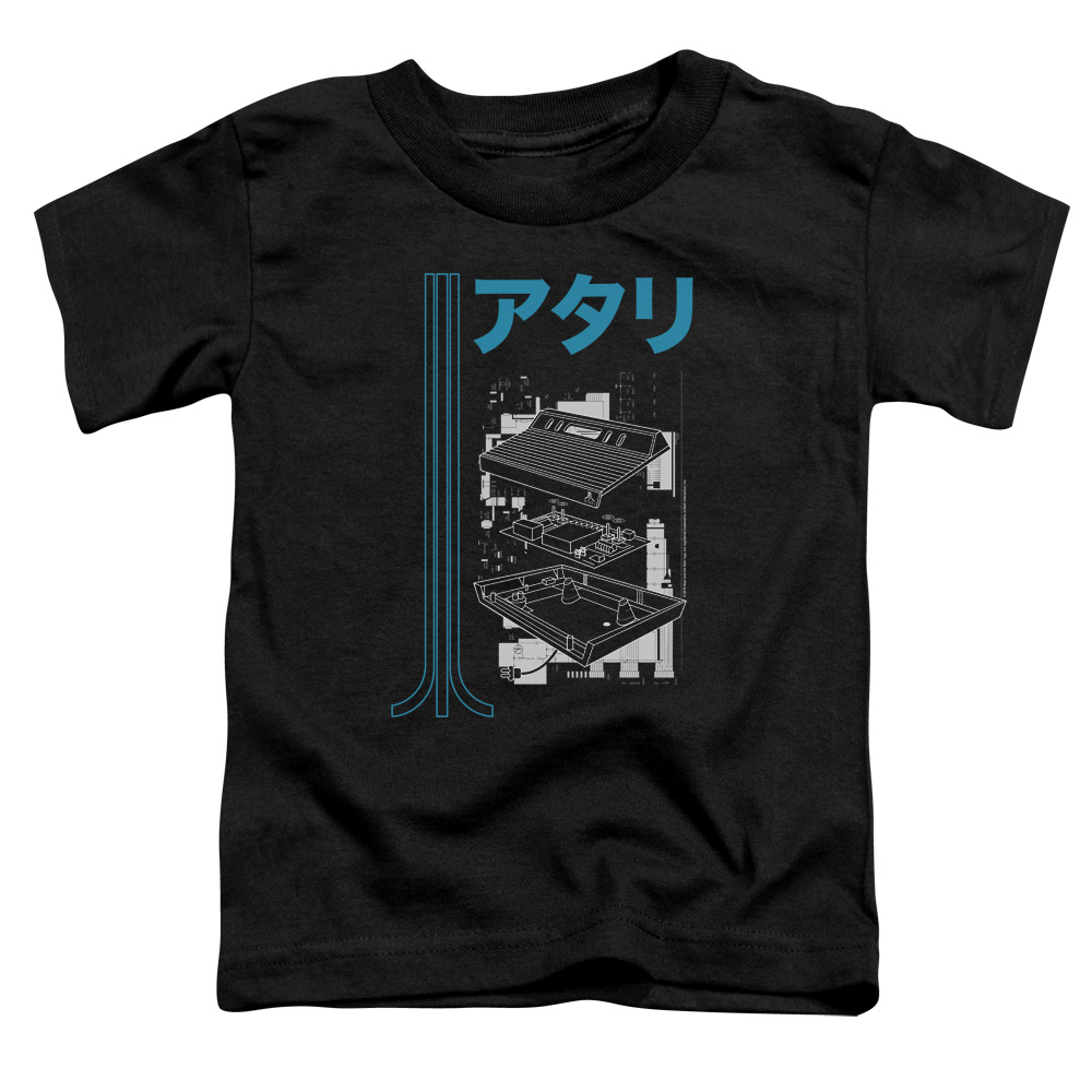 ATRI196-TT-3 Atari & Schematic Toddler Cotton Short Sleeve T-Shirt, Black - Large - 4 Toddler