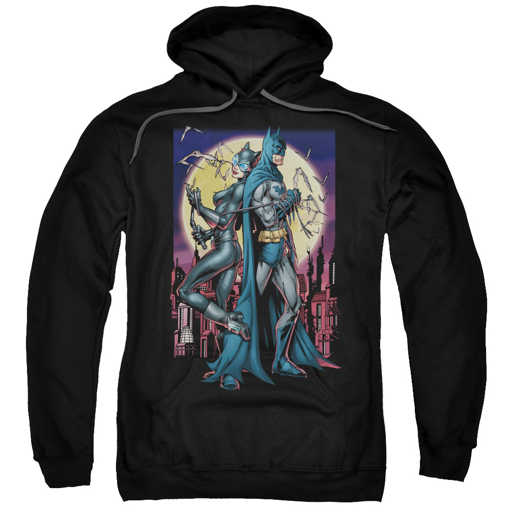 BM2258-AFTH-7 Batman & Paint the Town Red Adult Pull-Over Hoodie, Black - 4X -  Trevco