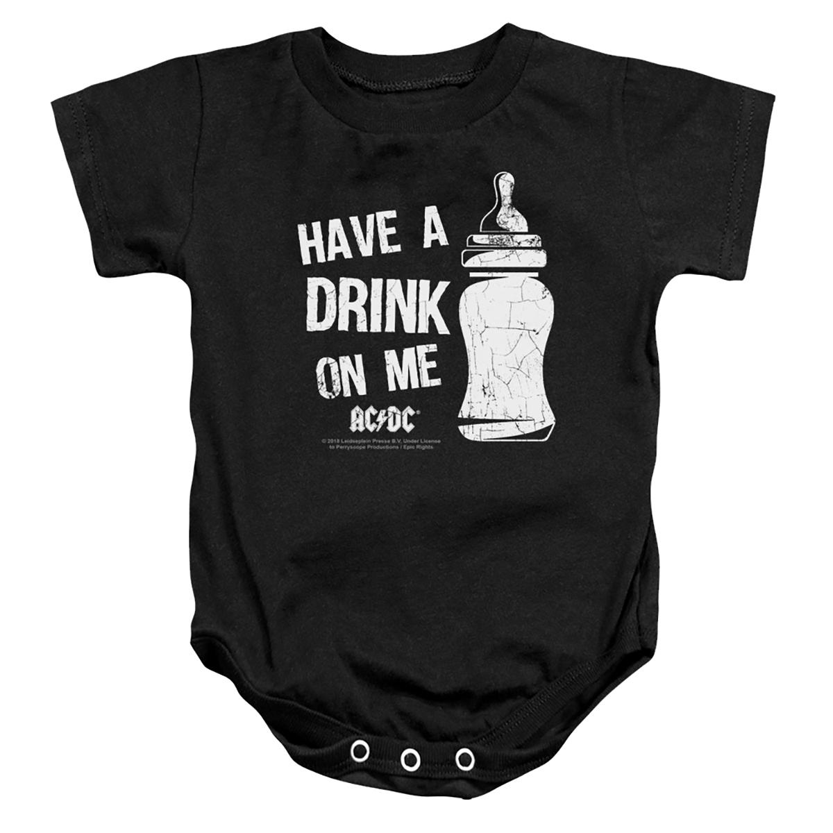 ACDC & Drink on Me Infant Cotton Snapsuit, Black - Small - 6 Months