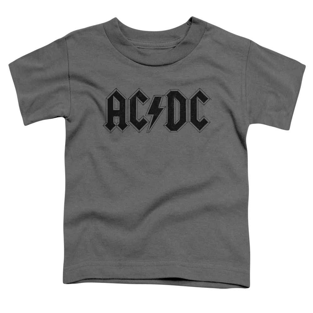 ACDC109-TT-2 ACDC & Worn Logo Toddler Cotton Short Sleeve T-Shirt, Charcoal - Medium - 3 Toddler
