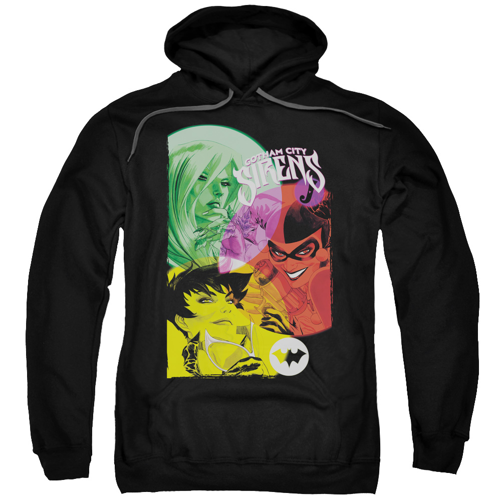 BM2259-AFTH-7 Batman & Gotham Sirens Adult Pull-Over Hoodie, Black - 4X -  Trevco