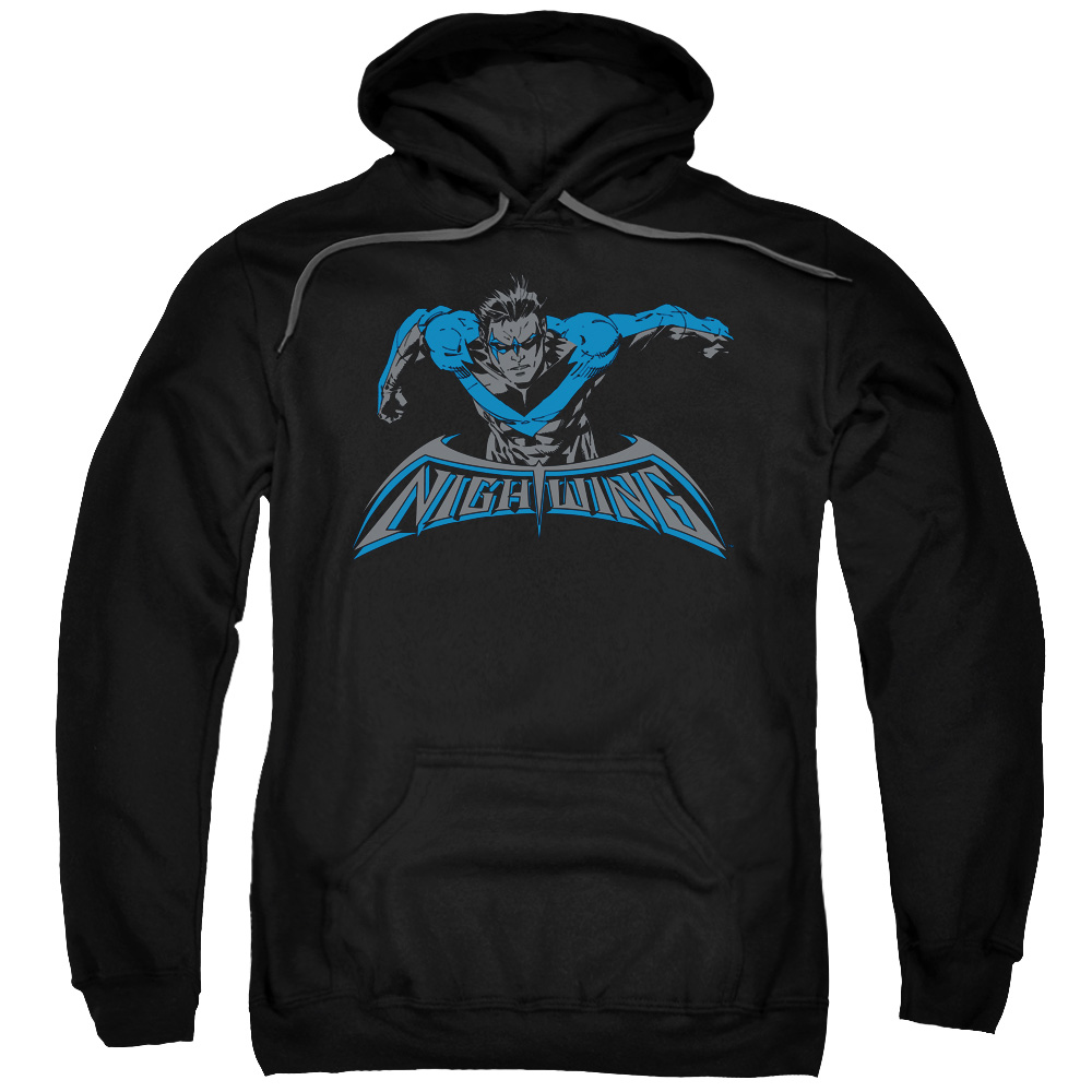 BM2468-AFTH-7 Batman & Wing of the Night Adult Pull-Over Hoodie, Black - 4X -  Trevco