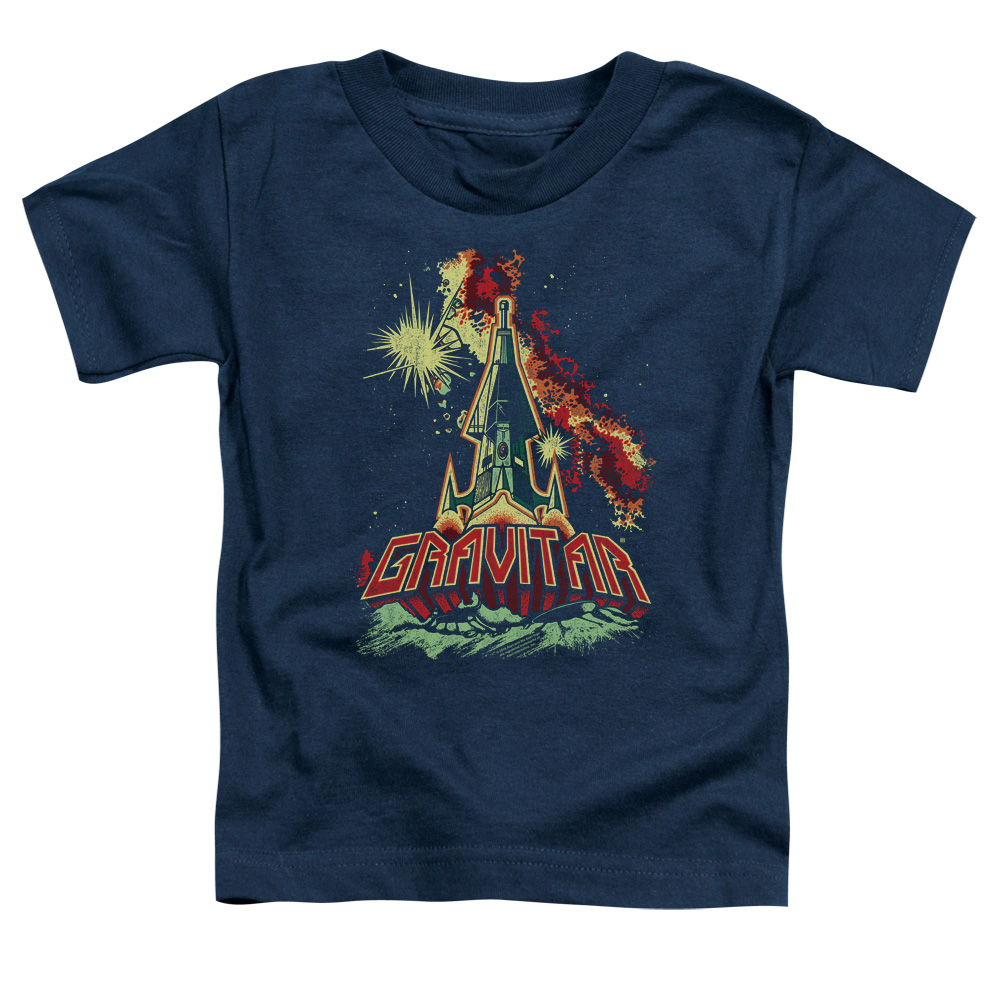 ATRI130-TT-2 Atari & Blast Off Toddler Cotton Short Sleeve T-Shirt, Navy - Medium - 3 Toddler