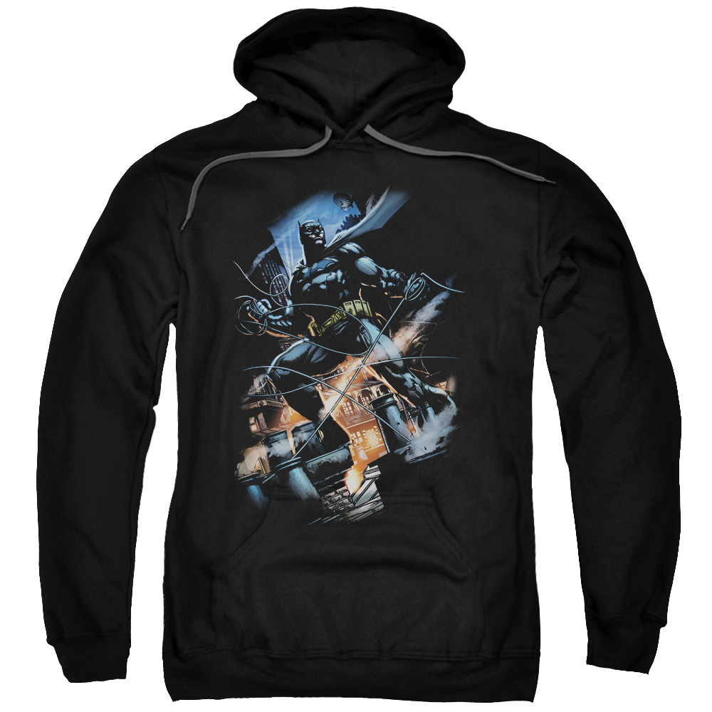 BM2488-AFTH-7 Batman & Gotham Knight Adult Pull-Over Hoodie, Black - 4X -  Trevco