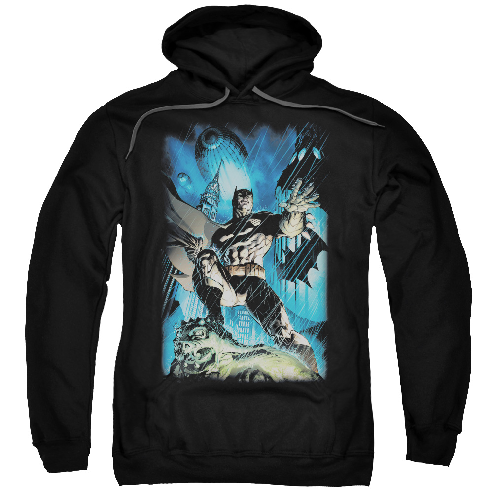 BM2486-AFTH-7 Batman & Stormy Dark Knight Adult Pull-Over Hoodie, Black - 4X -  Trevco