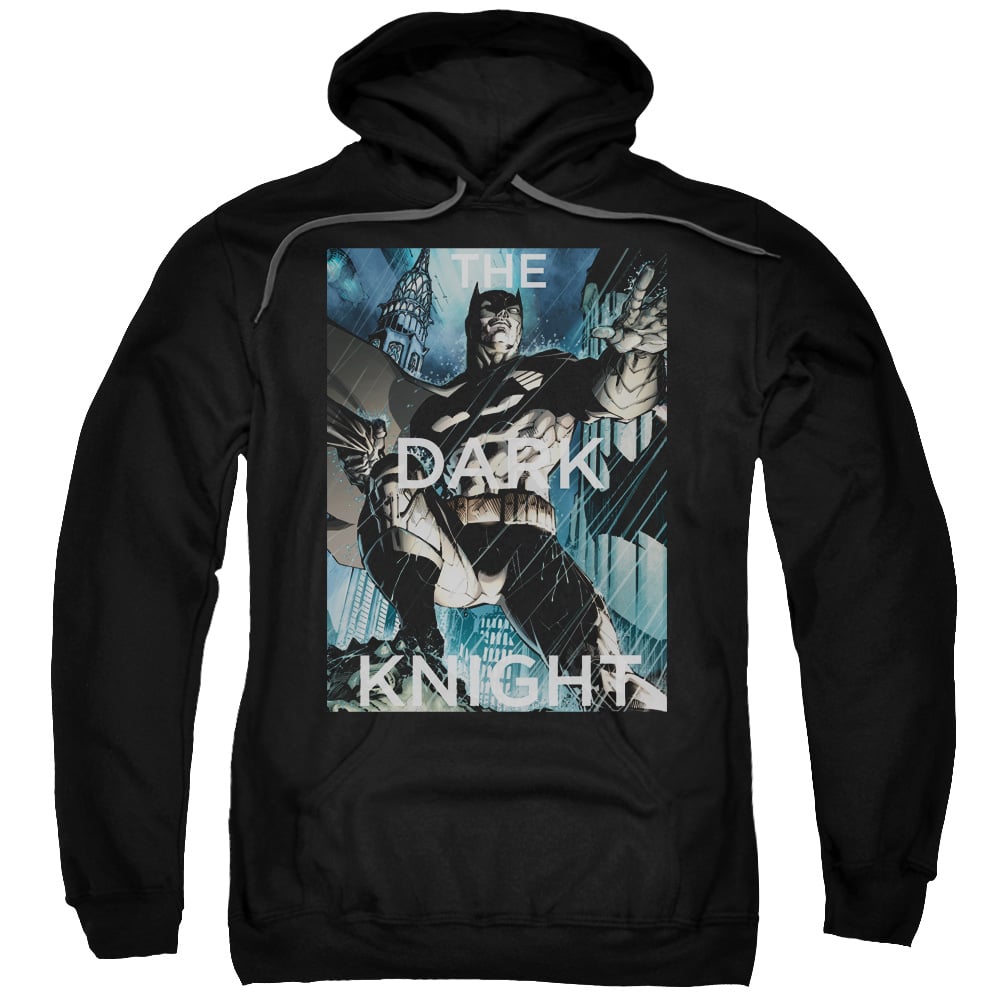 BM2555-AFTH-7 Batman & Fighting the Storm Adult Pull-Over Hoodie, Black - 4X -  Trevco