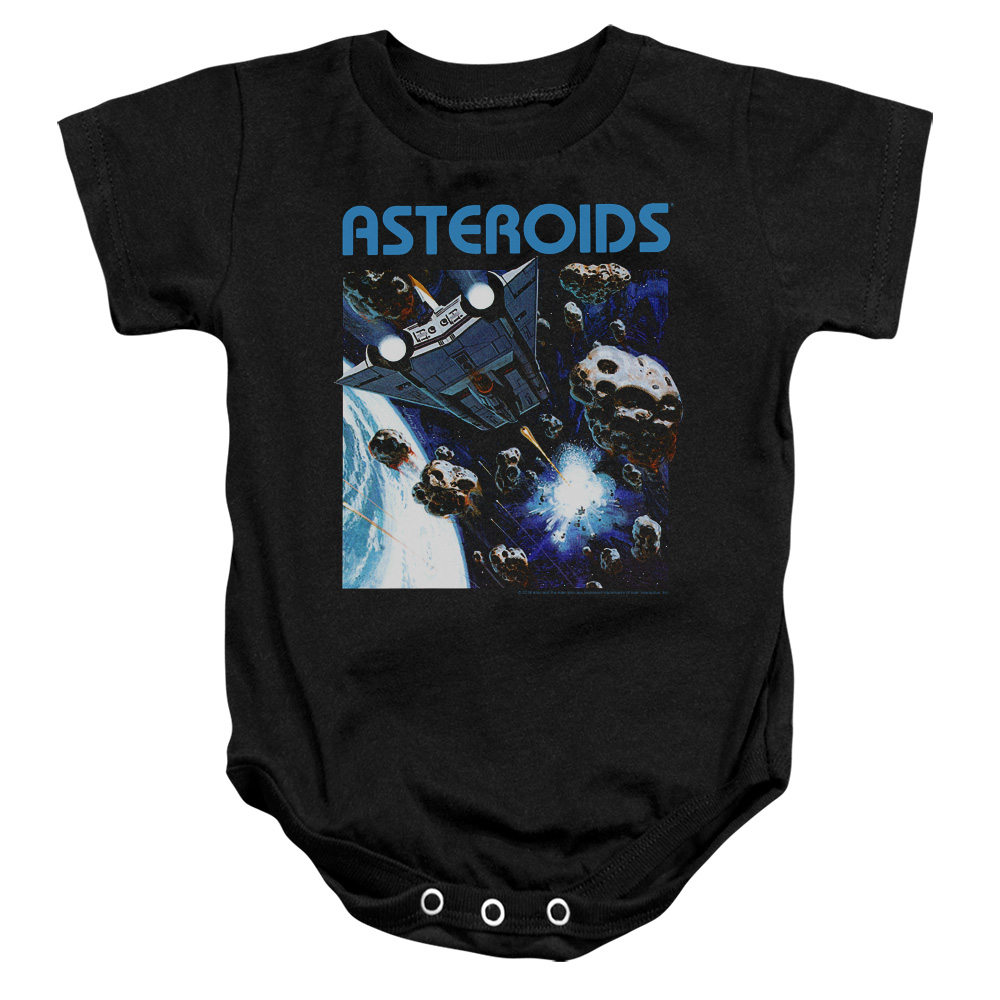ATRI118-SS-4 Atari & 2600 Asteroids Infant Cotton Snapsuit, Black - Extra Large - 24 Months
