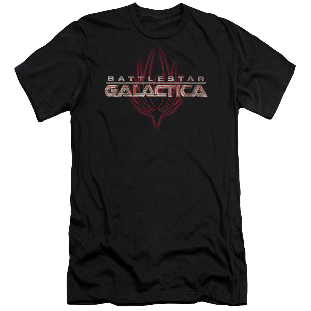 BSG121-PSF-4 BSG & Logo with Phoenix Adult Cotton Premium Canvas Brand Slim Fit 30-1 T-Shirt, Black - Extra Large