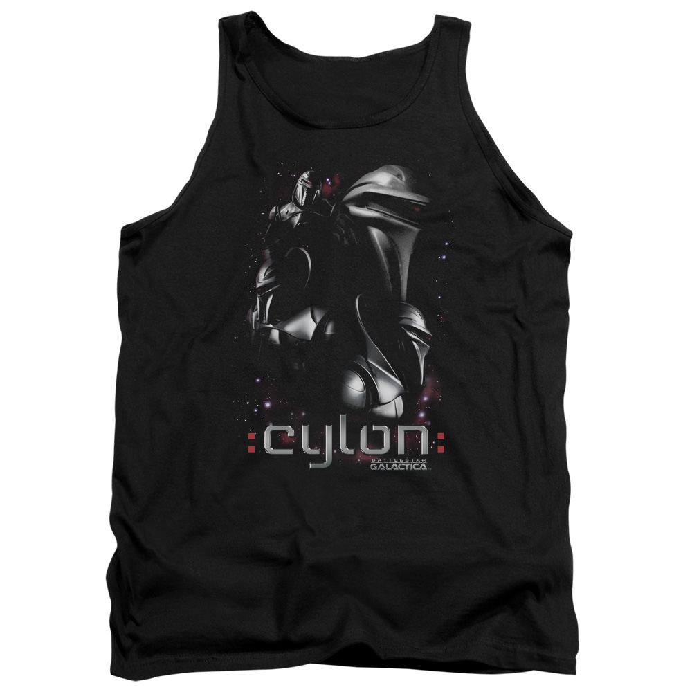 BSG224-TK-2 Battlestar Galactica & Centurions Adult Cotton Tank Top, Black - Medium
