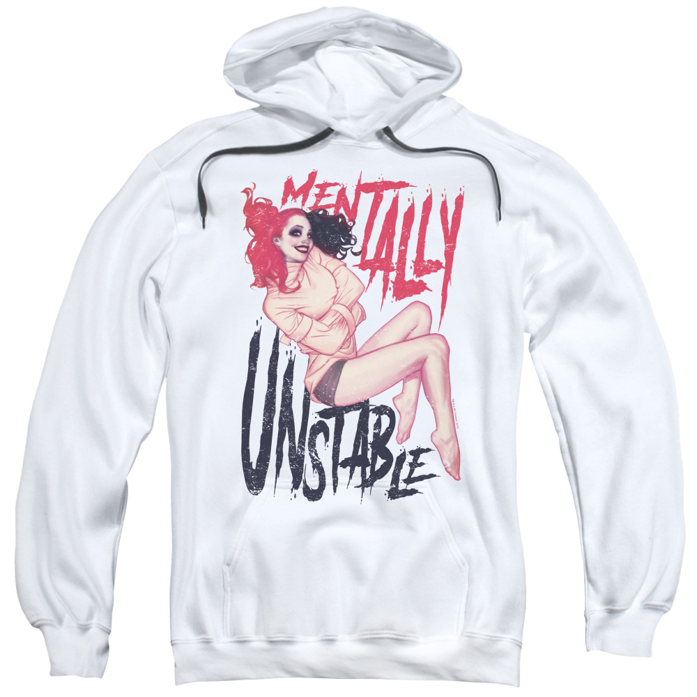 BM2837-AFTH-2 Batman & Unstable Adult Pull-Over Hoodie, White - Medium