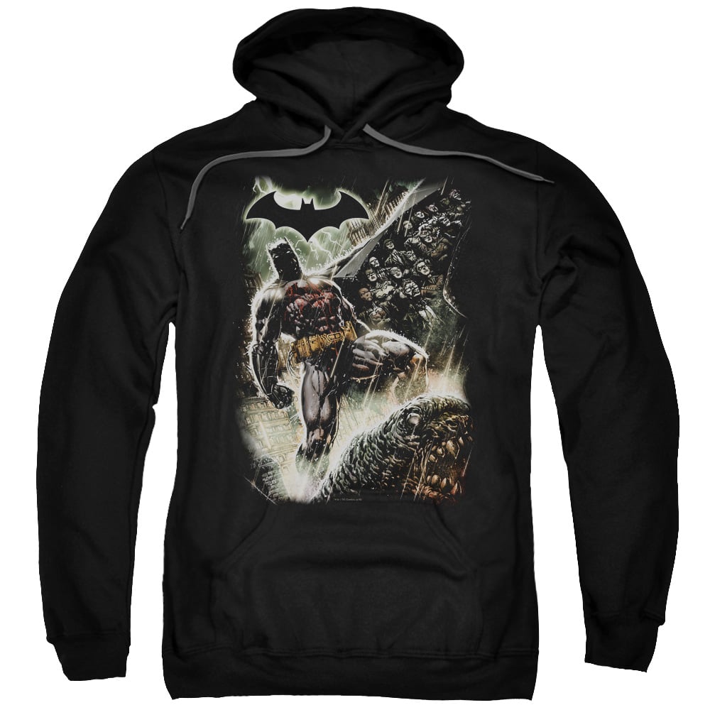 Batman & Family Adult Pull-Over Hoodie, Black - Small