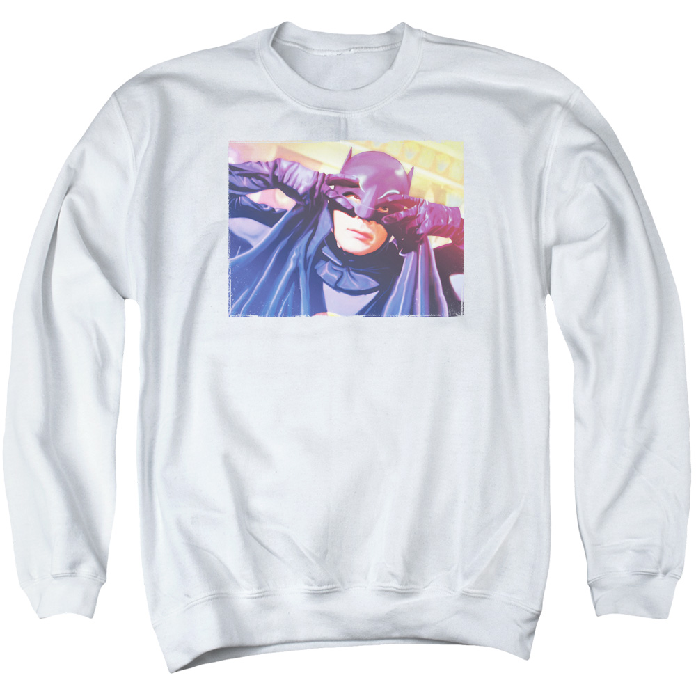 Batman Classic TV & Smooth Groove Long Sleeve Adult Crewneck Sweatshirt, White - Extra Large