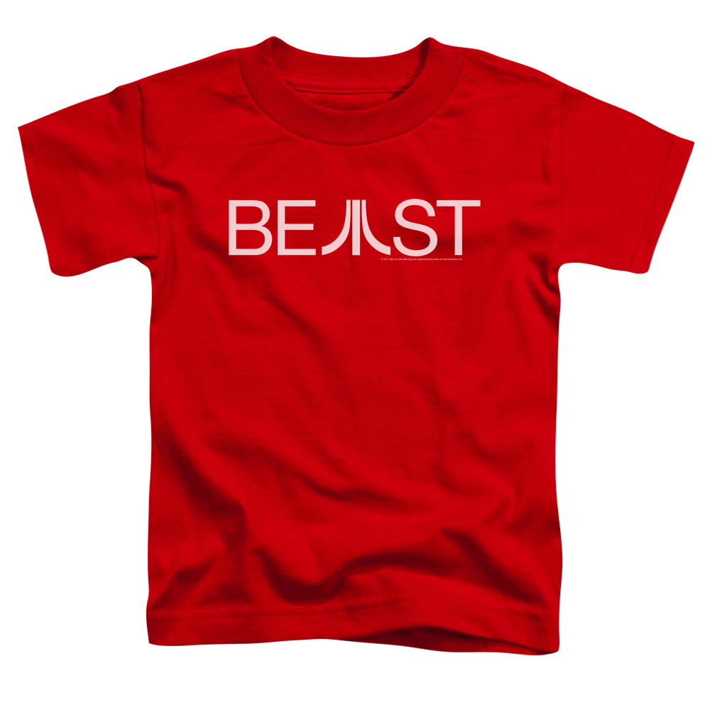 ATRI159-TT-2 Atari & Beast Short Sleeve Cotton Toddler T-Shirt, Red - Medium - 3 Toddler