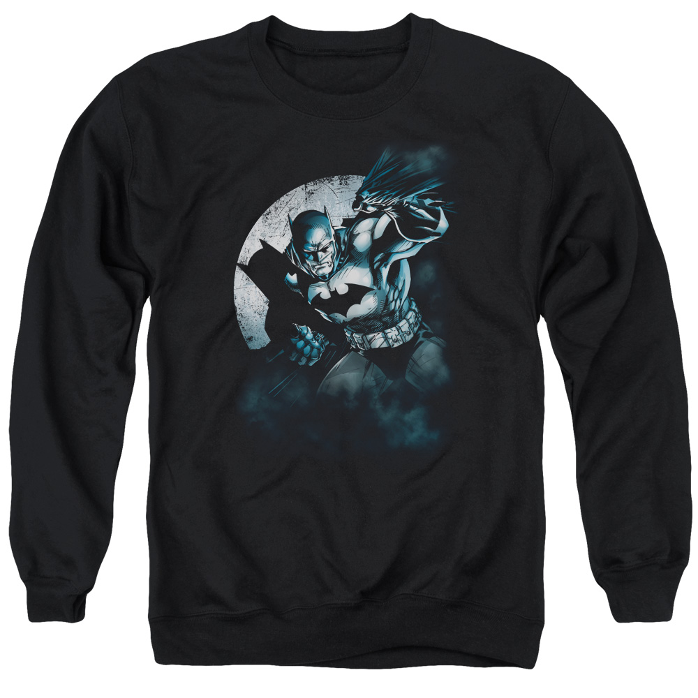 Batman & Batman Spotlight Long Sleeve Adult Crewneck Sweatshirt, Black - 3X
