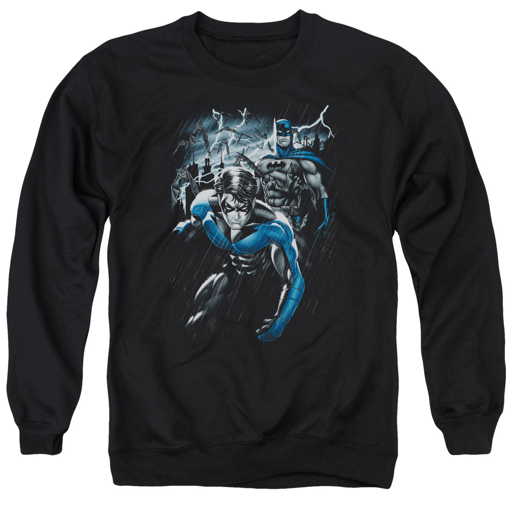 Batman & Dynamic Duo Long Sleeve Adult Crewneck Sweatshirt, Black - Medium