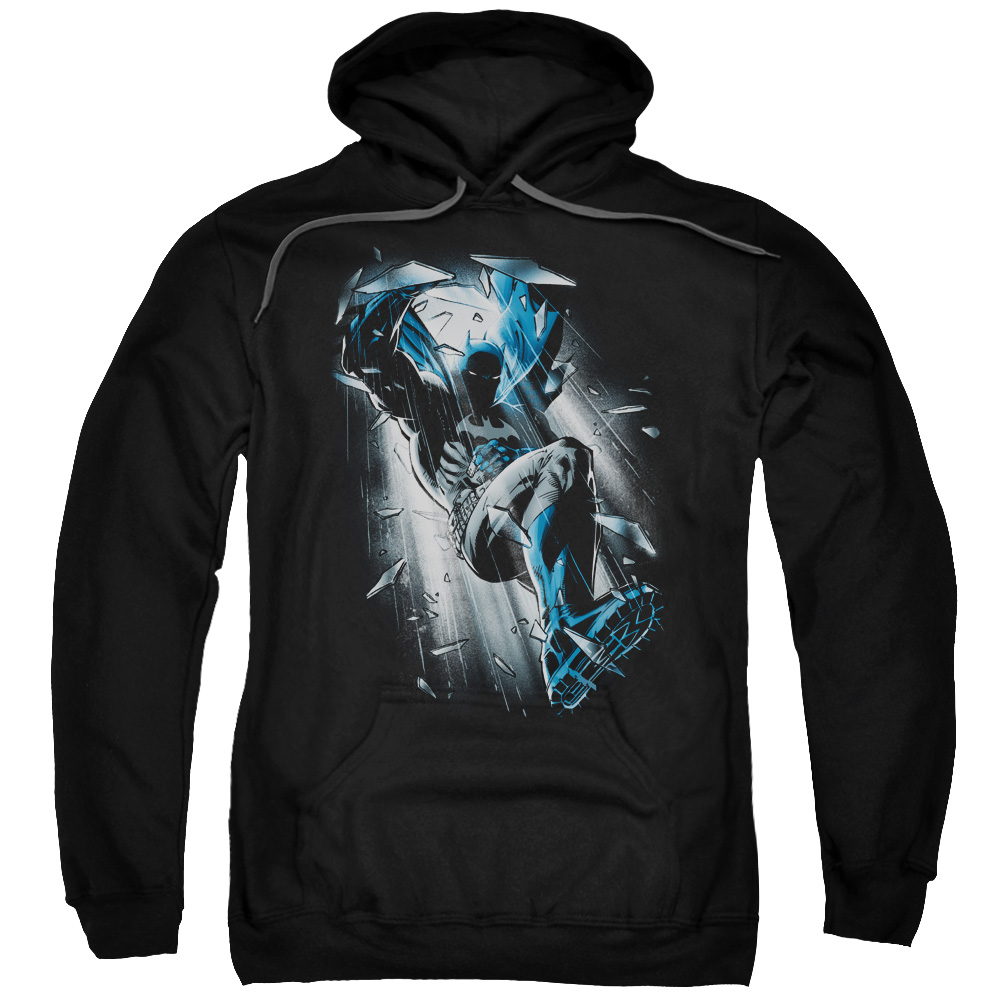 Batman & Bat Crash Adult Pull-Over Hoodie, Black - 5X