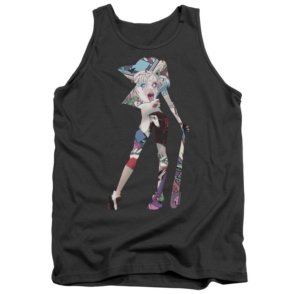 Batman & Scene Inside Adult Cotton Tank Top, Charcoal - Large