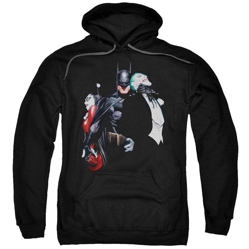 Batman & Joker Harley Choke Adult Pull-Over Hoodie, Black - 4X