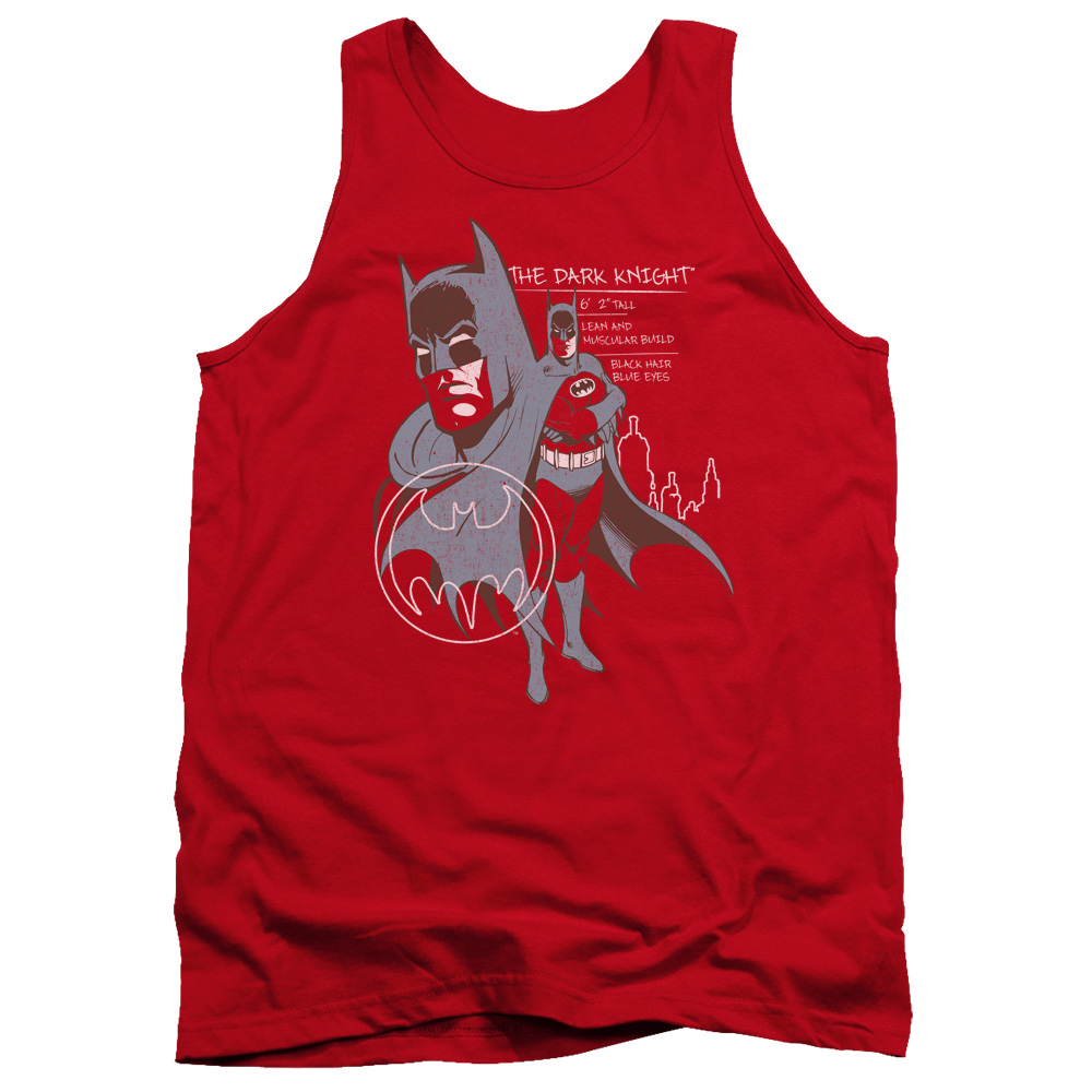 Batman & Lean & Muscular Adult Cotton Tank Top, Red - Medium
