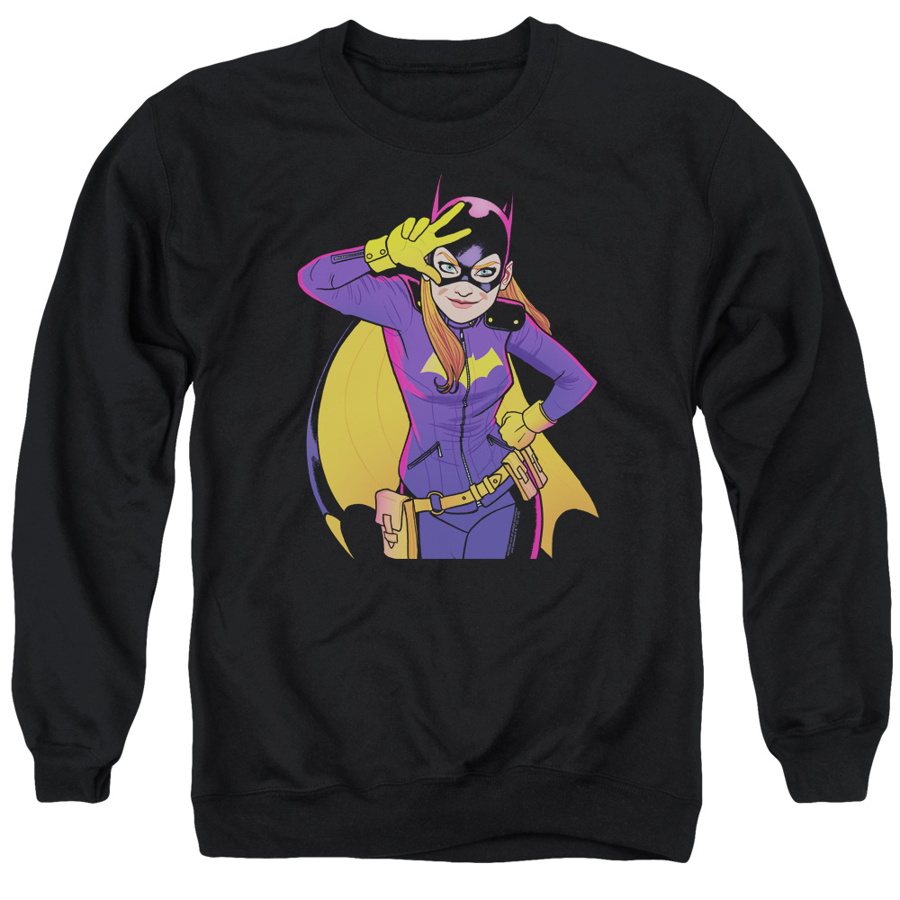 Batman & Batgirl Moves Long Sleeve Adult Crewneck Sweatshirt, Black - Extra Large