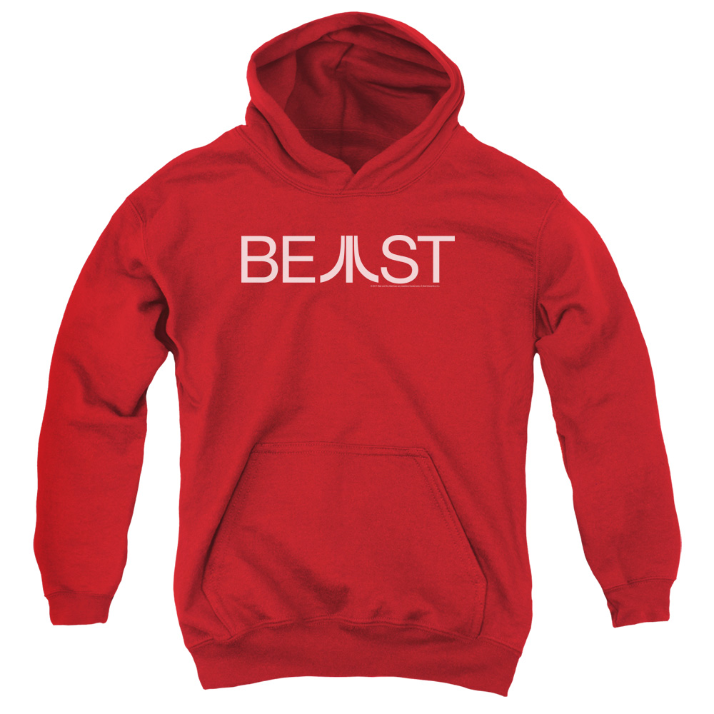 ATRI159-YFTH-1 Atari & Beast Youth Cotton Pull-Over Hoodie, Red - Small
