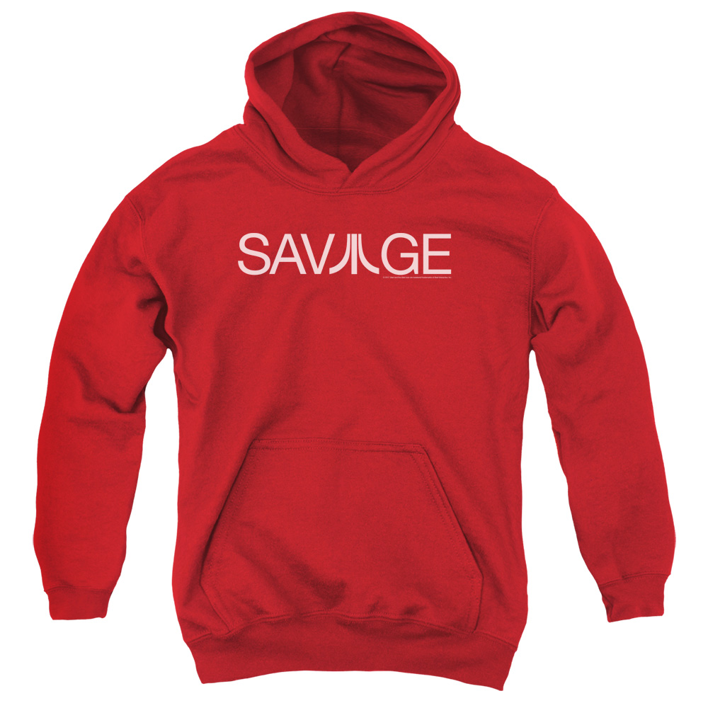 ATRI170-YFTH-2 Atari & Savage Youth Cotton Pull-Over Hoodie, Red - Medium