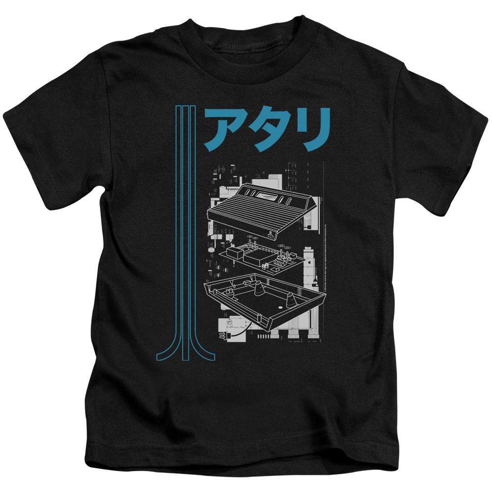 ATRI196-KT-3 Atari & Schematic Short Sleeve Cotton Juvenile 18-1 T-Shirt, Black - Large - 7