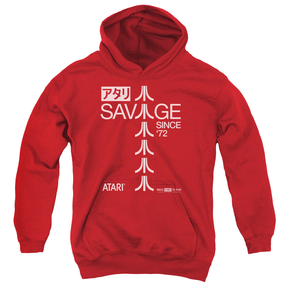 Atari & Savage 72 Youth Cotton Pull-Over Hoodie, Red - Medium