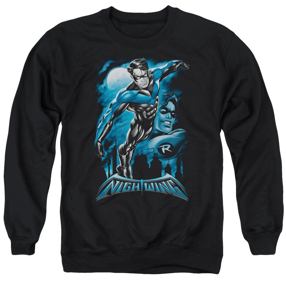 Batman & All Grown Up Long Sleeve Adult Crewneck Sweatshirt, Black - Small