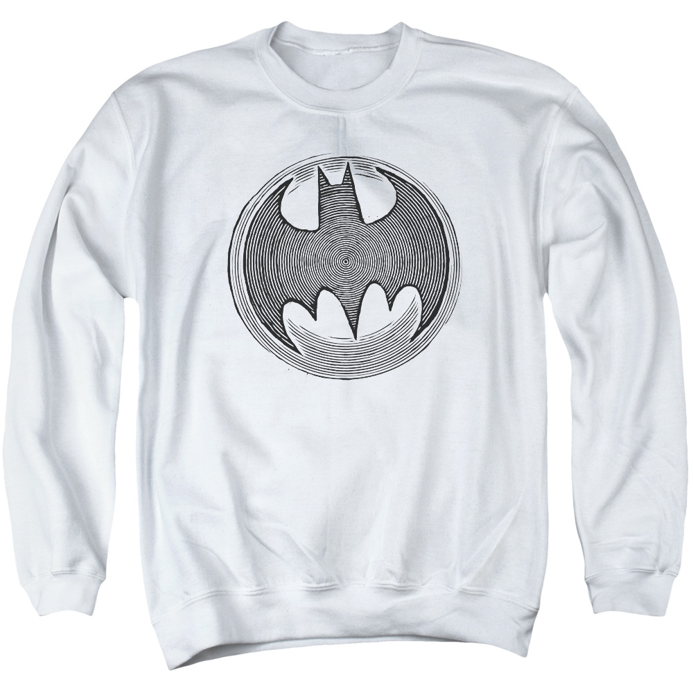 Batman & Knight Knockout Long Sleeve Adult Crewneck Sweatshirt, White - 3X