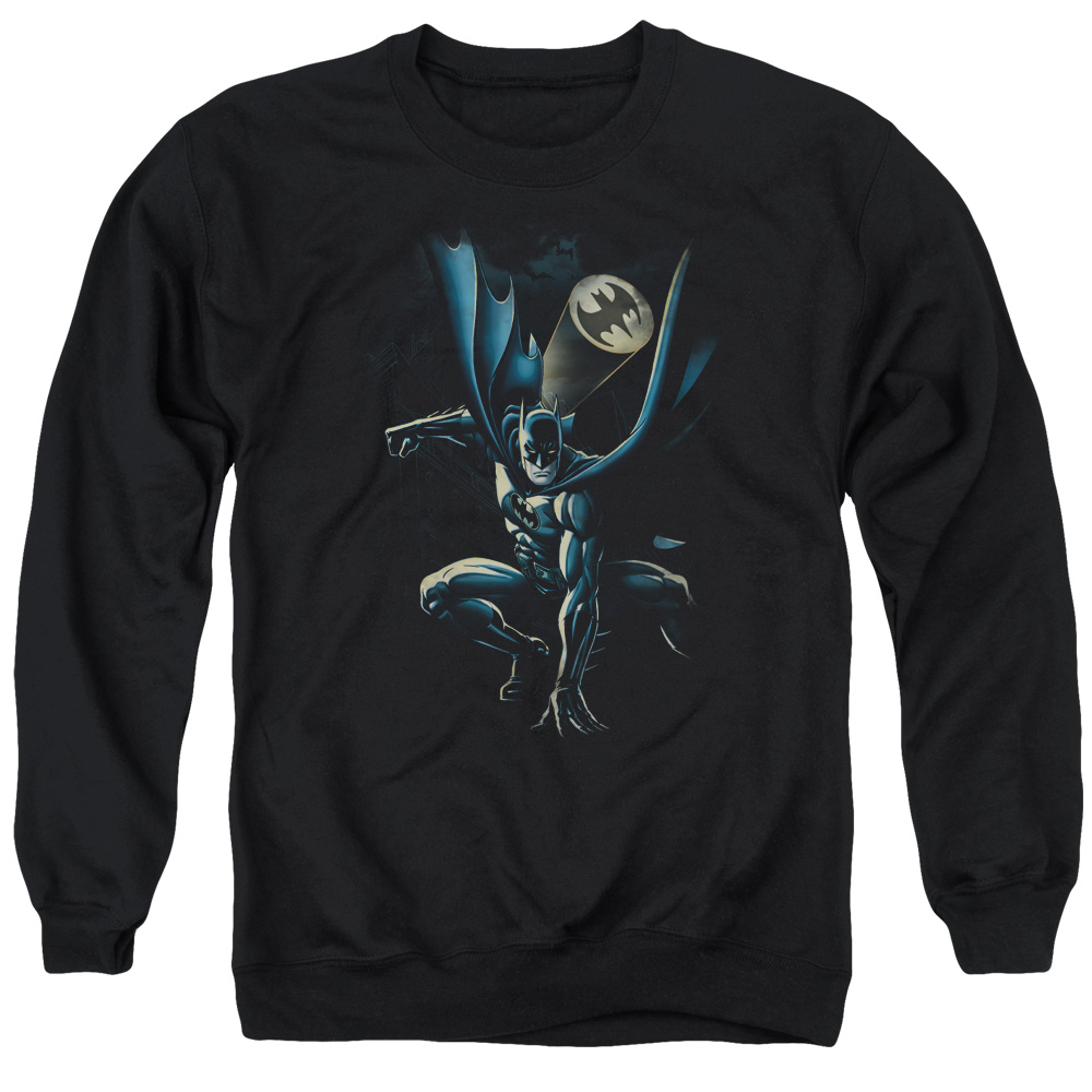 Batman & Calling All Bats Long Sleeve Adult Crewneck Sweatshirt, Black - 3X