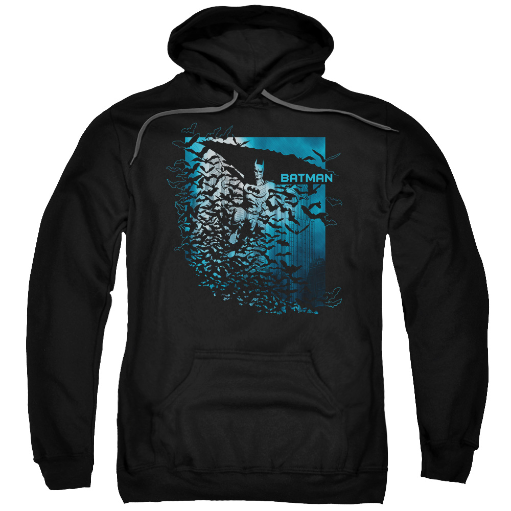 Batman & Bat Among Bats Adult Pull-Over Hoodie, Black - 5X