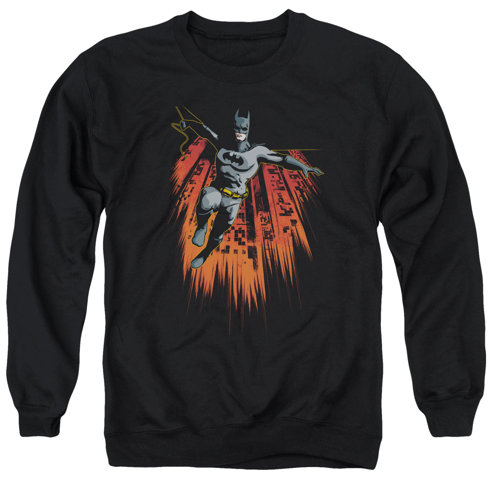 Batman & Majestic Long Sleeve Adult Crewneck Sweatshirt, Black - 3X