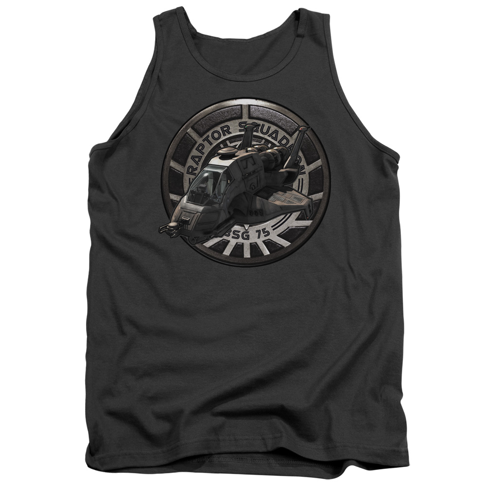 BSG & Raptor Squadron Adult Cotton Tank Top, Charcoal - Medium
