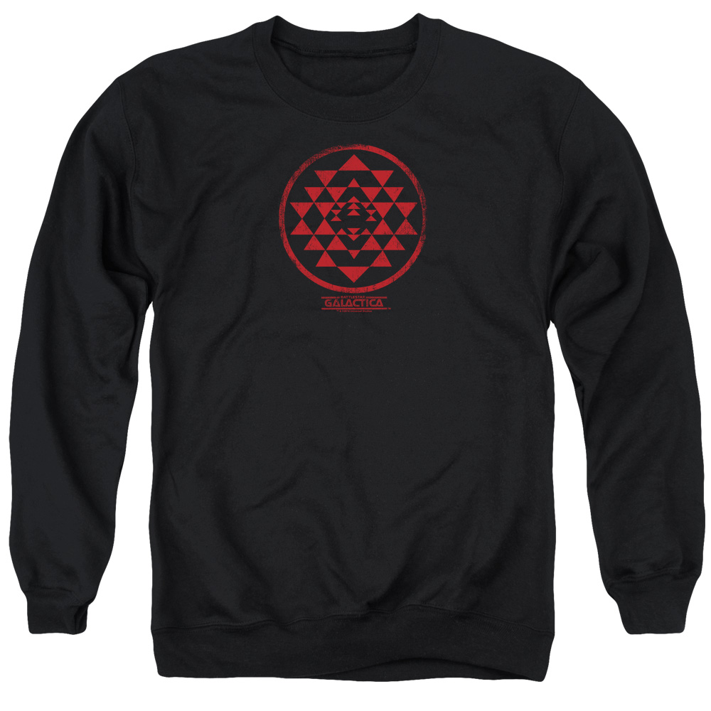 BSG & Red Squadron Patch Long Sleeve Adult Crewneck Sweatshirt, Black - Medium